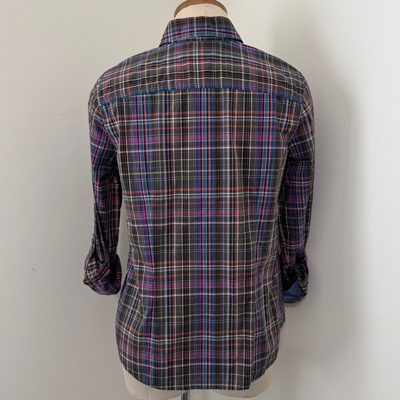 NEW Talbots 8 Petite Plaid Button Down Shirt Top ~ Roll Tab Preppy Classic - Picture 3 of 7